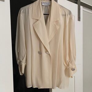 Gianfranco Ferre Elegant Cream Sheer Blouse